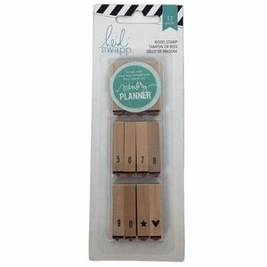HEIDI SWAPP Mini Wood Stamp Set Memory Planner Scrapbooking Bullet Journal NWT